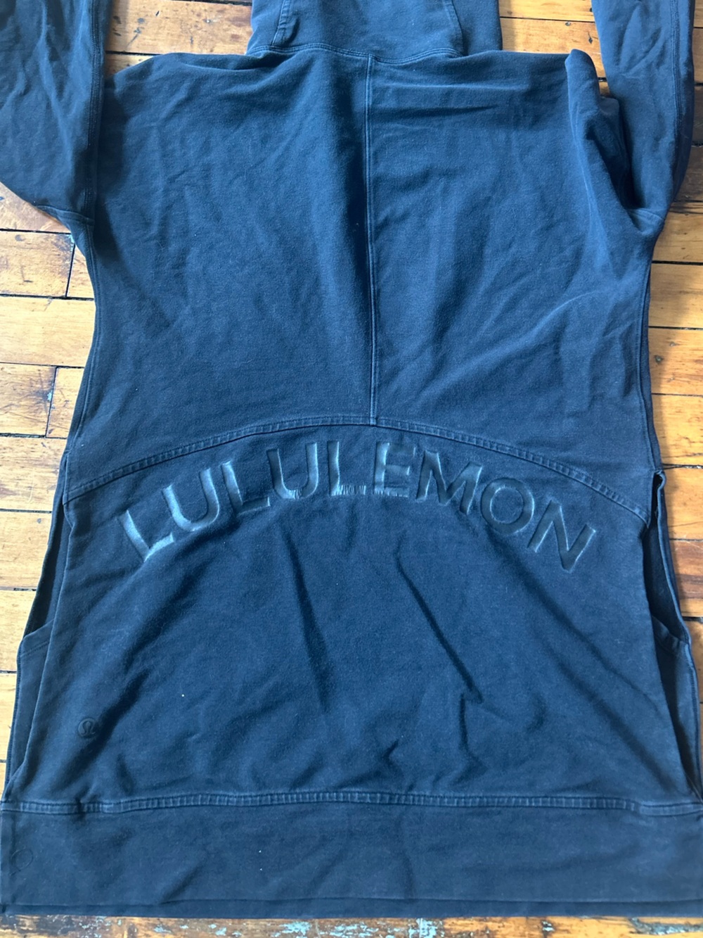 Lululemon Black Oversized Pullover Hoodie with Embossed Back Logo - Picture 10 of 12
